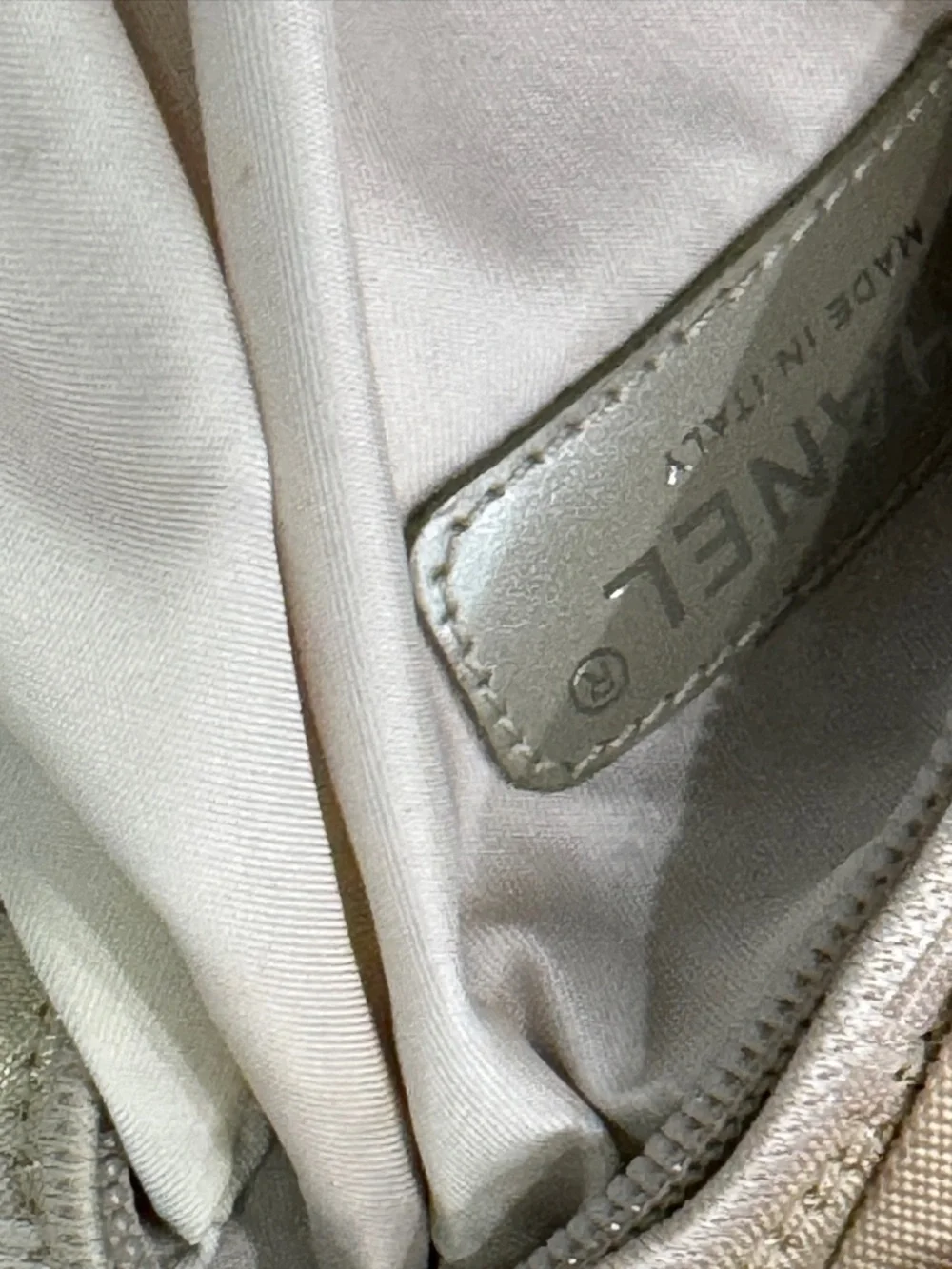 CHANEL Beige Cream Monogram Crossbody Bag